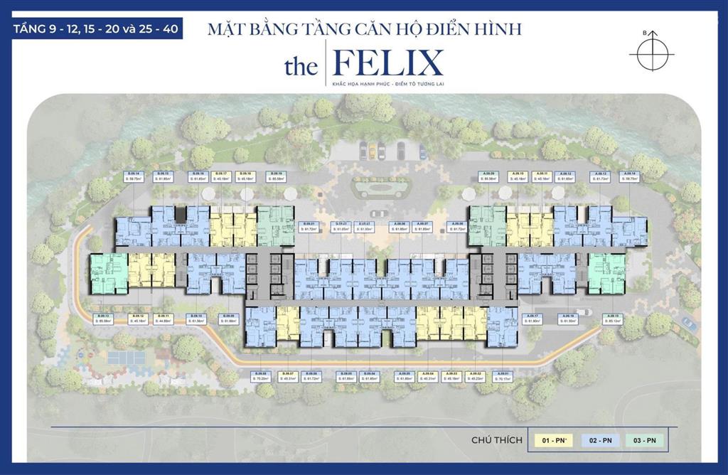 Bán cc 1pn 1wc 45m2 tại the felix thuận an, 1,728 tỷ vnd