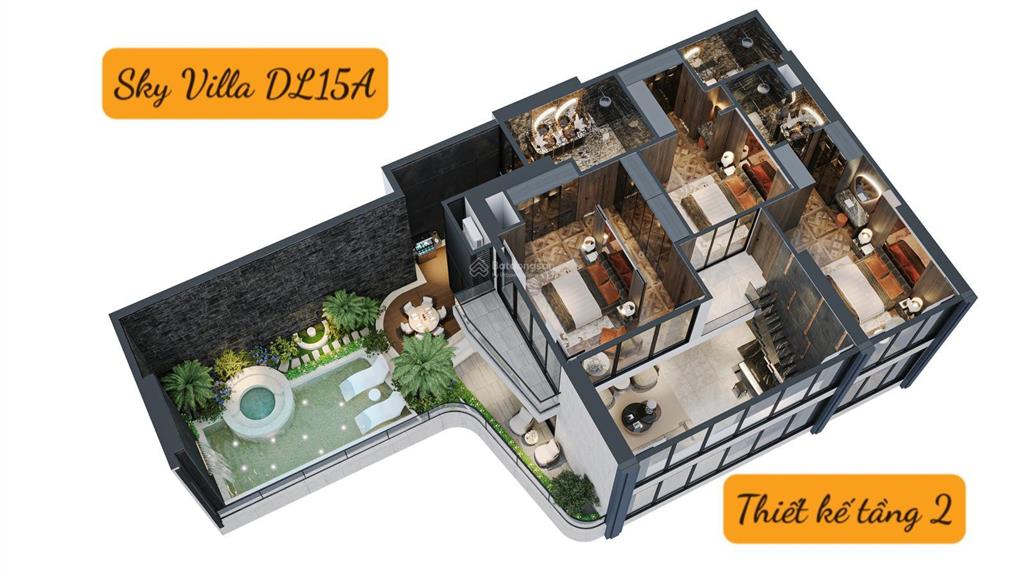 Sky villa sân vườn bể bơi riêng view trọn sông hồng noble tây hồ vận hành 5* bởi worldhotels