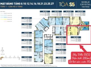 Căn sky villa sân vườn bể bơi riêng đẳng cấp nhất noble tây hồ được vận hành 5* bởi worldhotels