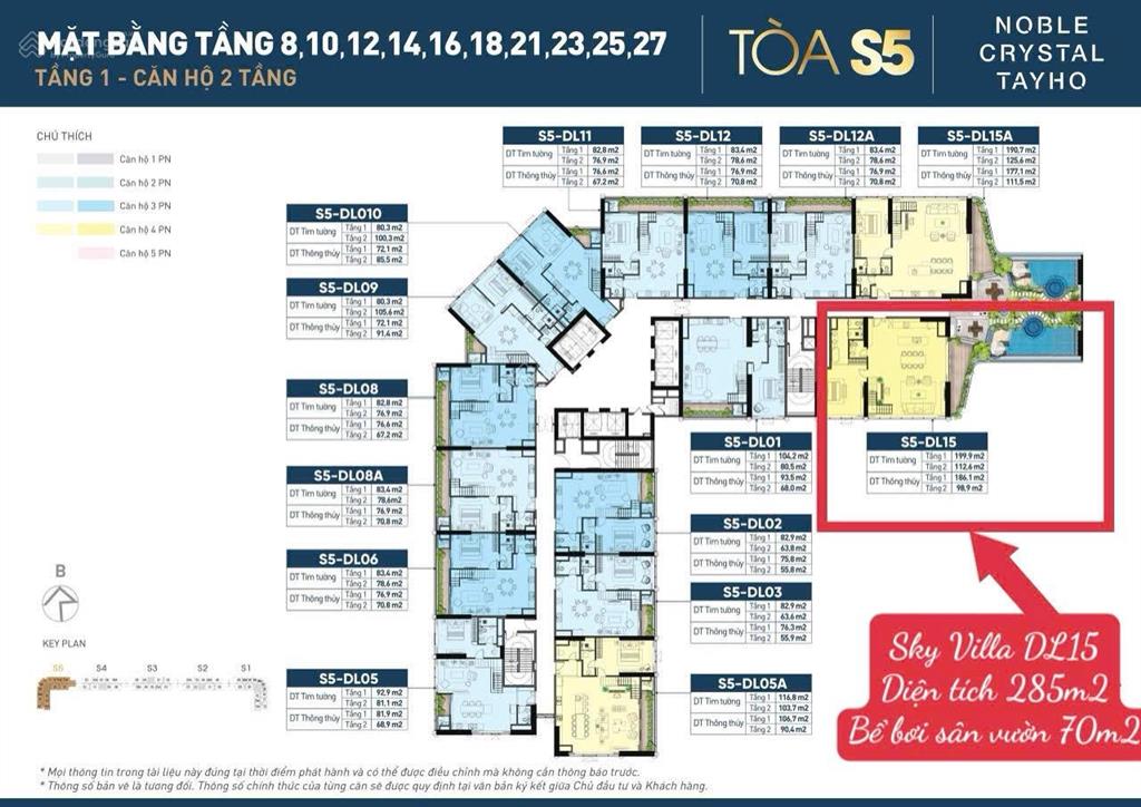 Căn sky villa sân vườn bể bơi riêng đẳng cấp nhất noble tây hồ được vận hành 5* bởi worldhotels