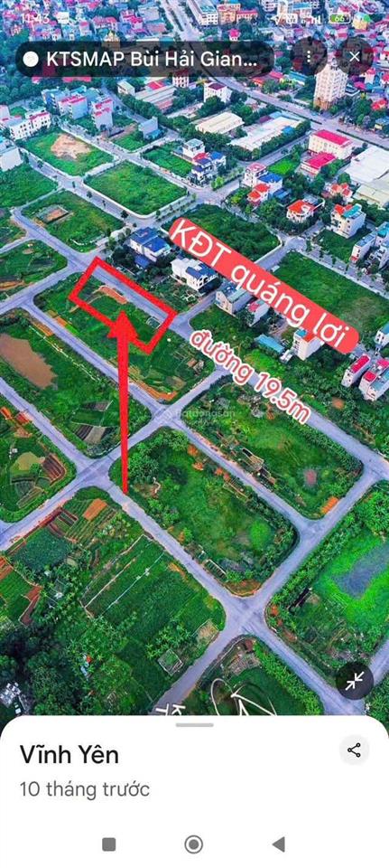 Bán đất đấu giá phường tích sơn, tp vĩnh yên (vĩnh phúc cũ) dt 105m². lô đẹp, đường 19,5m