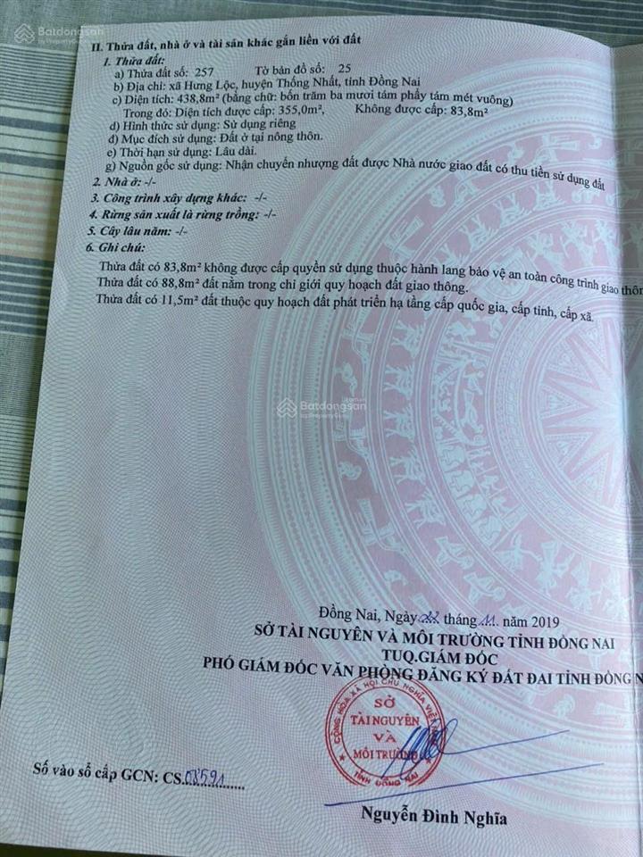 Đất mặt tiền quốc lộ 1a vừa ở và kinh doanh gần ngã tư dầu giây khu trung tâm sầm uất giá 5tỷ