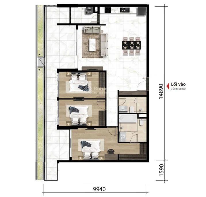 Bán căn 3pn 143.8m loại đặc biệt hiếm có ban công rộng ngay vườn cảnh quan dự án the ten 0919 433 ***