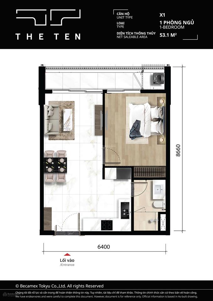 Bán căn 1pn dự án the ten  tầng 8 view đẹp giá gốc từ cđt becamex tokyu  0919 433 ***