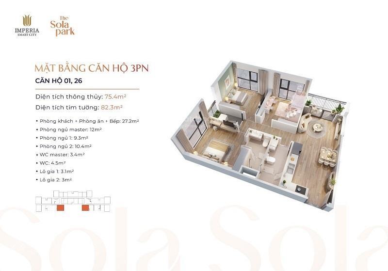 Chính chủ bán căn góc 75m tòa g2 the imperia sola park  hỗ trợ ân hạn đến tức tháng 4/2027