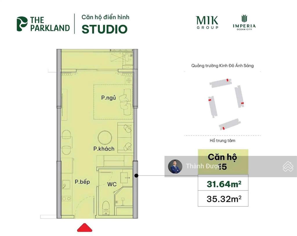 Căn studio đơn giá 61tr/m2 chung cư imperia the parkland, nhận nhà 2029, vinhomes oceanpark 2.