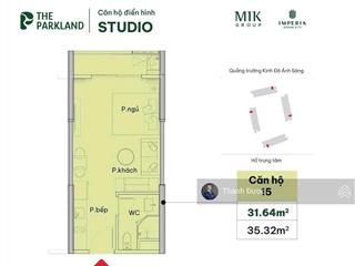 Căn studio đơn giá 61tr/m2 chung cư imperia the parkland, nhận nhà 2029, vinhomes oceanpark 2.