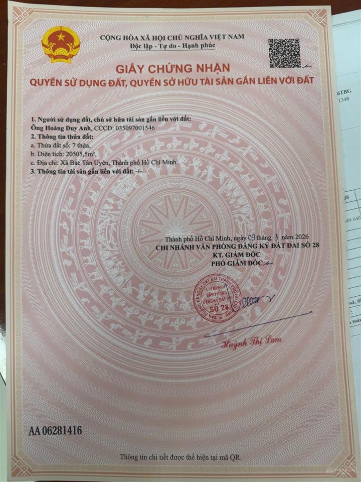 Bán đất làm kho xưởng sát kcn vsip 3 bắc tân uyên