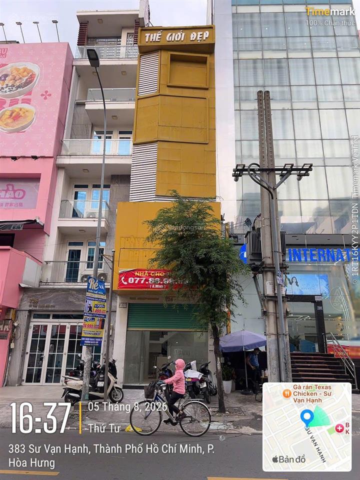 Bán nhà mặt tiền sư vạn hạnh  đối diện vạn hạnh mall  4x17m  4 tầng  giá 35 tỷ tl
