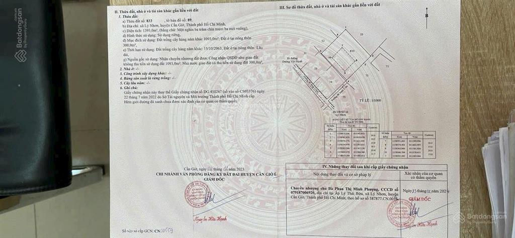 Đất nền thổ cư xã an thới đông thành phố hồ chí minh