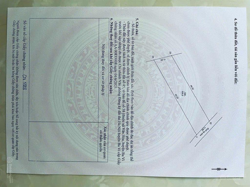 Cần bán lô đất 535 m², 150m2 thổ cư, mặt tiền 11,5 m, giá 3,3 tỷ đất tại yên bài, hà nội
