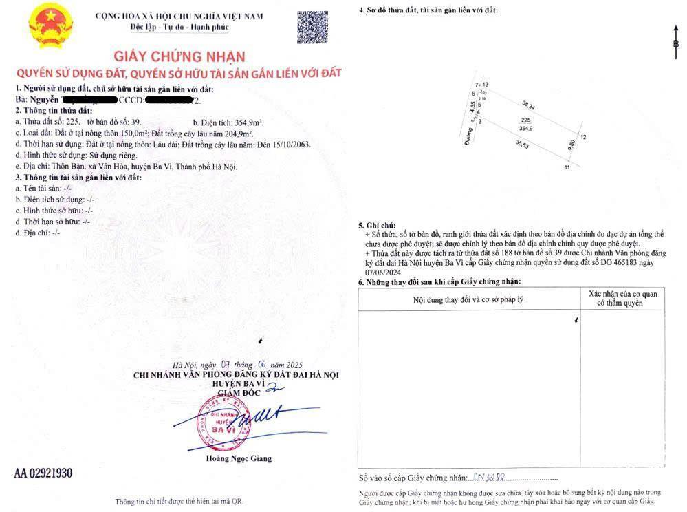 Bán đất yên bài hà nội 354,9m tc 150 m mặt tiền 9,5 m giá 8,2 tr m giá tiềm năng tăng giá cao.