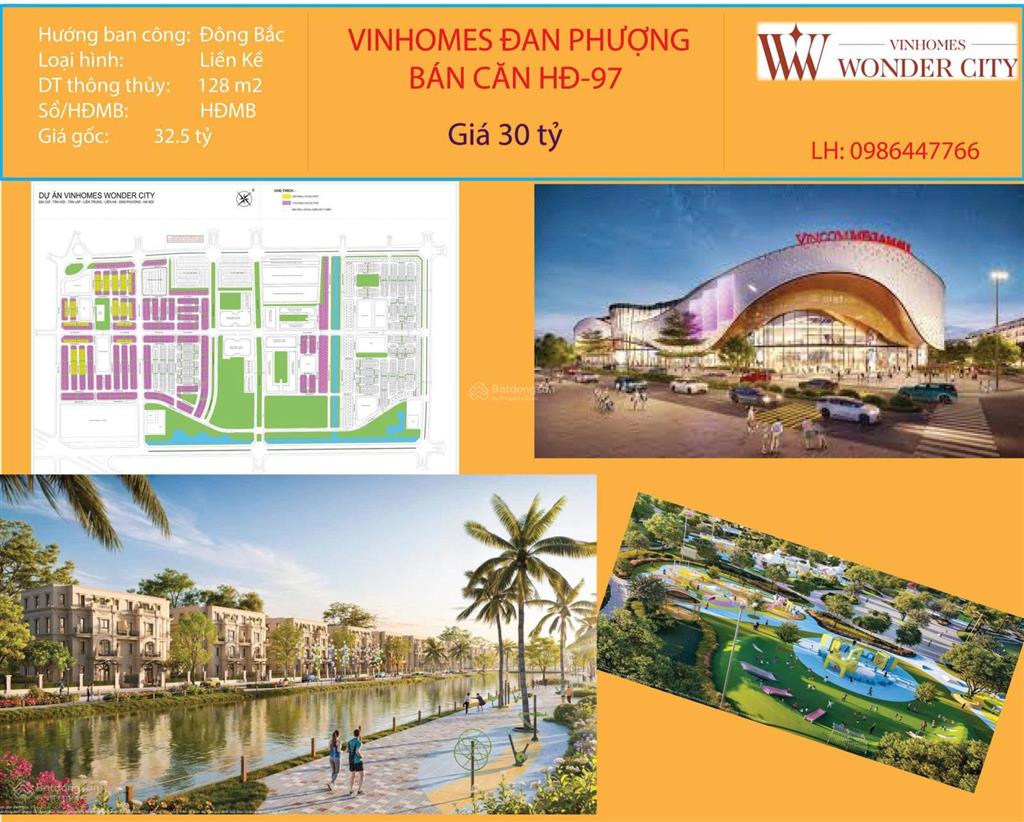 Bán căn vị trí đẹp, giá rẻ vinhomes wonder city đan phượng