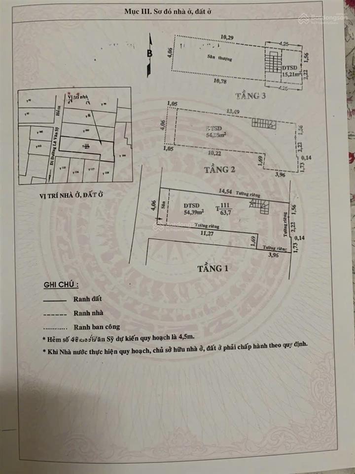 Bán nhà lê văn sỹ, sau căn mt, cách mt 20m. khuôn đất đẹp, 4*15(nở hậu 5,5) 3t btct, lô góc, 11,9t.