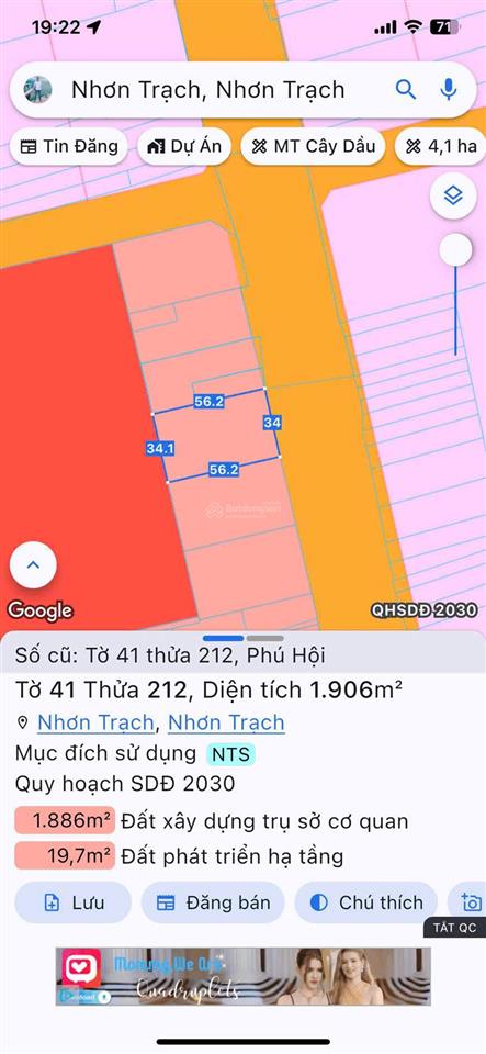 Chủ cần ra nhanh 1.907,9m2 nguyễn hữu cảnh  25b mới nhơn trạch  7,9tr/m2  thương lượng mạnh
