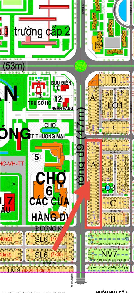 Bán đất hud nhơn trạch mặt tiền huỳnh thúc kháng 47m đối diện chợ & tttm khu kinh doanh sầm uất