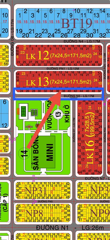 Bán lô đất đẹp xdhn 164,4m2, đường 17m, gần lê hồng phong 53m chỉ 12 triệu/m2