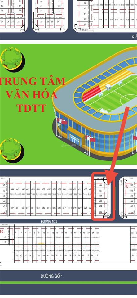 Bán lô góc f28 kđt sun flower đối diện trung tâm tdtt giá 2,98 tỷ