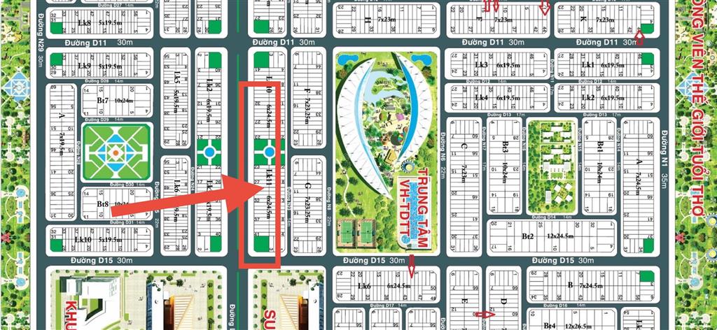Bán đất nền sunflower lk11 lô 26 | mặt tiền đường lê hồng phong 53m | cơ hội đầu tư tại nhơn trạch
