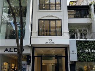 Mặt tiền lê thánh tôn, quận 1  dt 6 x 15m. kết cấu trệt + 3 lầu. giá thuê 4.000 usd/tháng