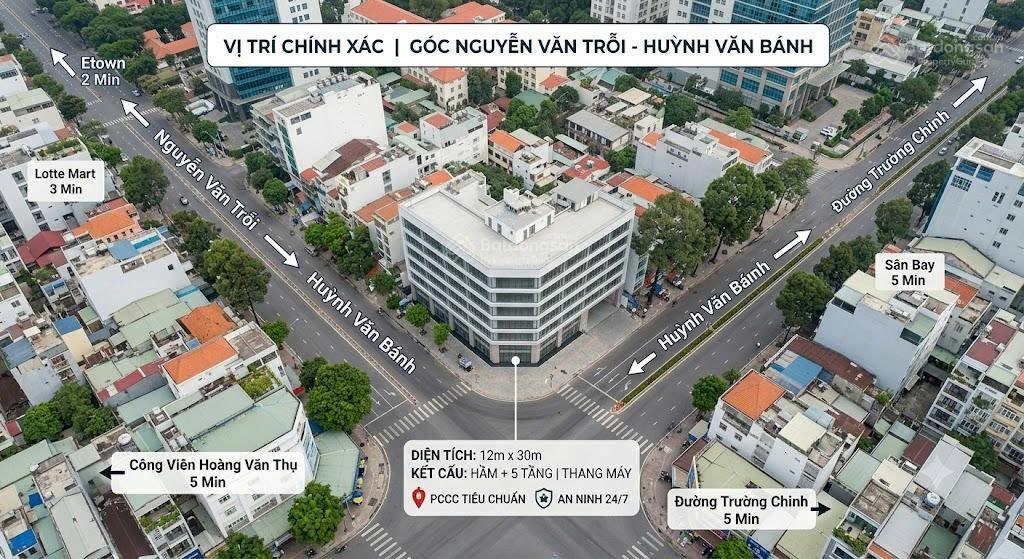 Góc nguyễn văn trỗi huỳnh văn bánh | hầm 5 tầng | trụ sở doanh nghiệp