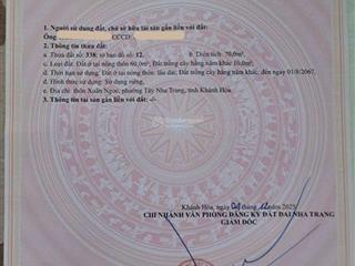 Bán lô đất đẹp đường hòn thơm, xuân ngọc, vĩnh ngọc, nha trang (gần cầu gỗ)