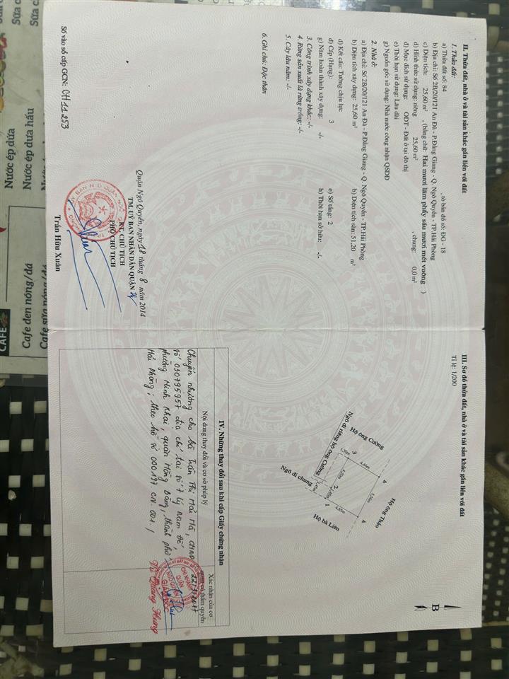 BÁN NHÀ 3 TẦNG ĐỘC LẬP NGÕ 121 AN ĐÀ, NGÔ QUYỀN  SỔ ĐỎ 2 QUYỀN  GIÁ TỐT