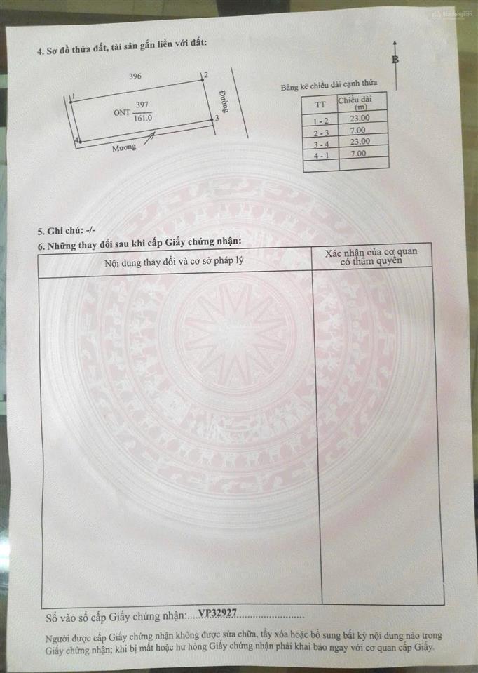 Bán đất xã yên trung  ý yên  nam định. full thổ cư 161m2