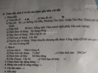 Gò dầu p.tân quý q.tân phú , dt 90m2 hxh đúc 3 lầu shr giá chỉ 9 tỷ hơn xíu chốt gần aeon tân phú