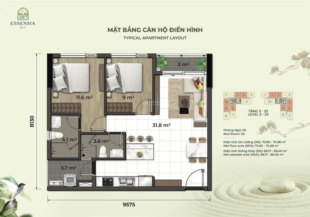 Căn essensia sky lầu cao giá siêu tốt hiện tại chỉ 5,3 tỷ all in