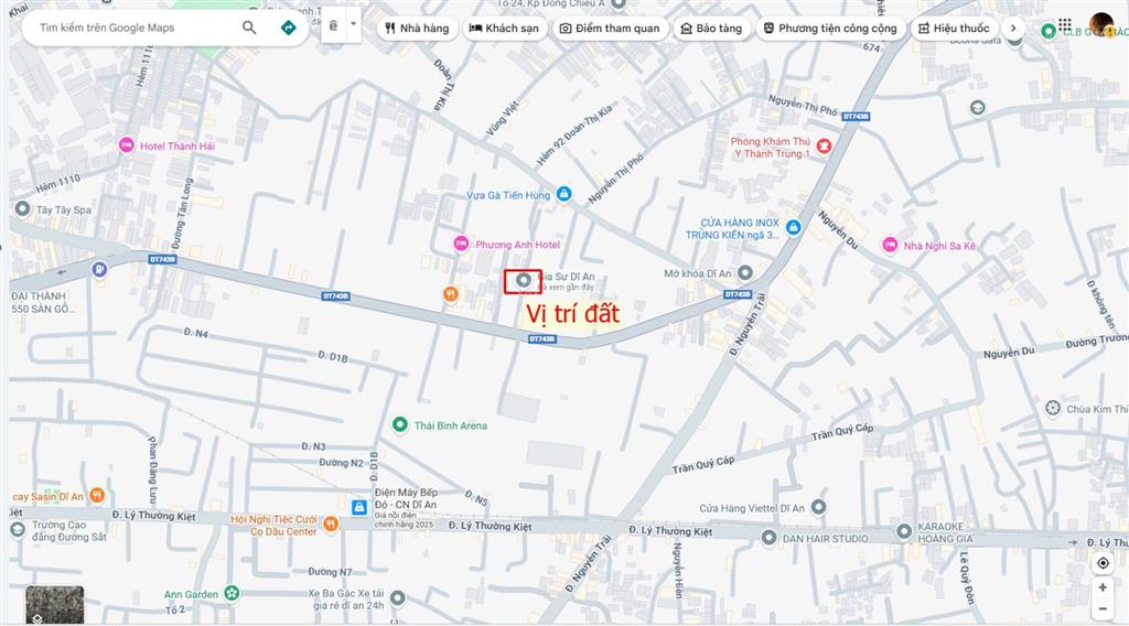 Bán đất 5x17m, hẻm đt.743b p. tân đông hiệp gần ngã 3 ông xã
