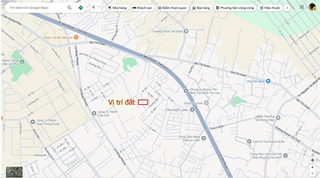 Bán đất 5x22m, đường n4 kdc đất mới p. tân bình, thổ cư 100%