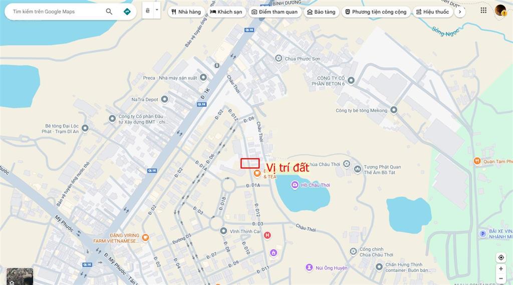 Bán đất 5x20m, đường d12 kdc châu thới p. bình an gần trường cấp 1