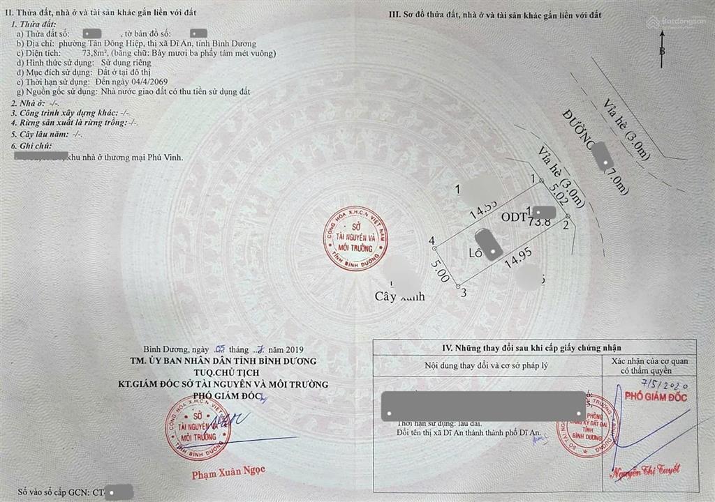 Bán đất kế công viên 5x15m, đường d2 kdc icon central p.tân đông hiệp