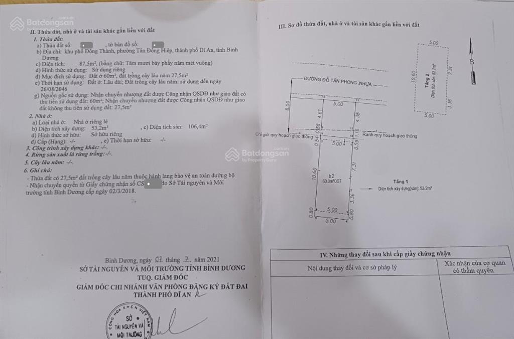 Bán nhà 1t1l 5x18m, mặt tiền đỗ tấn phong p.tân đông hiệp