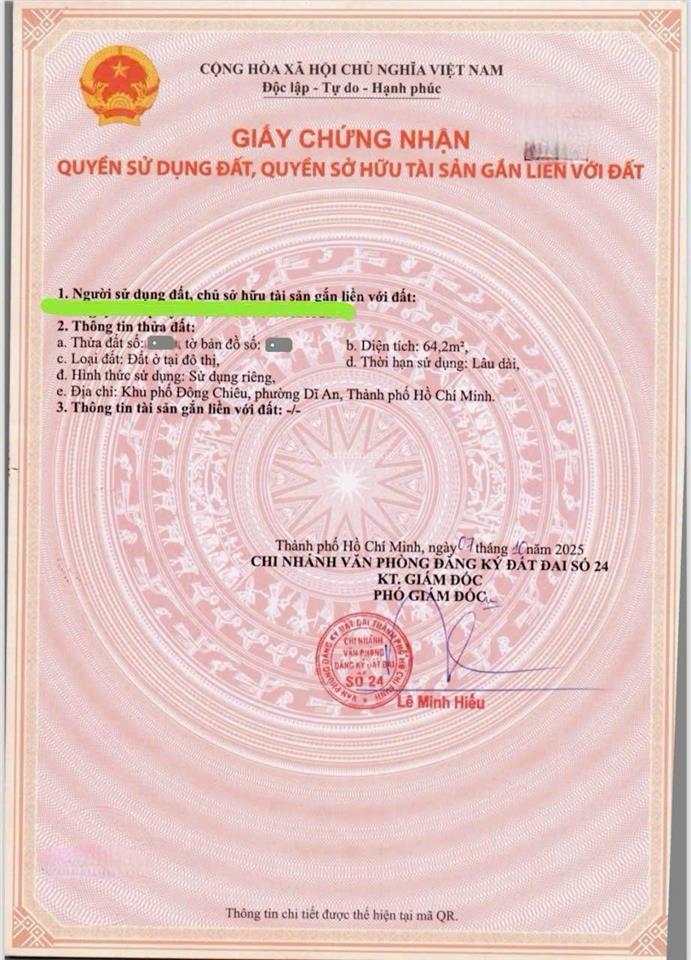 Bán nhà 1t1l mới 4x15.4m hoàn công, kdc hoàng hùng p. dĩ an gần ngã tư chiêu liêu