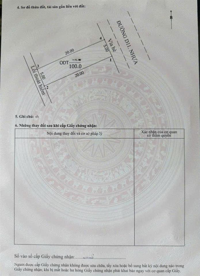 Bán đất 5x20m, đường d11 kdc bicosi p.tân đông hiệp gần bờ hồ