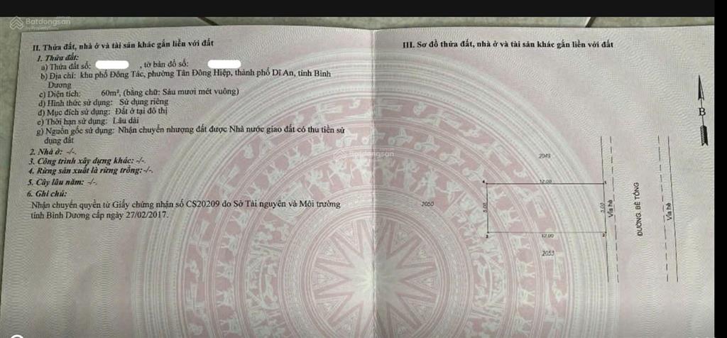 Bán nhà 1t1l 5x12m, kdc đông tác p. tân đông hiệp, đang thuê 5tr/th