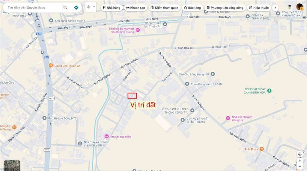 Bán đất 5x19.4m, mặt tiền bình hòa 8 p. bình hòa gần vsip1