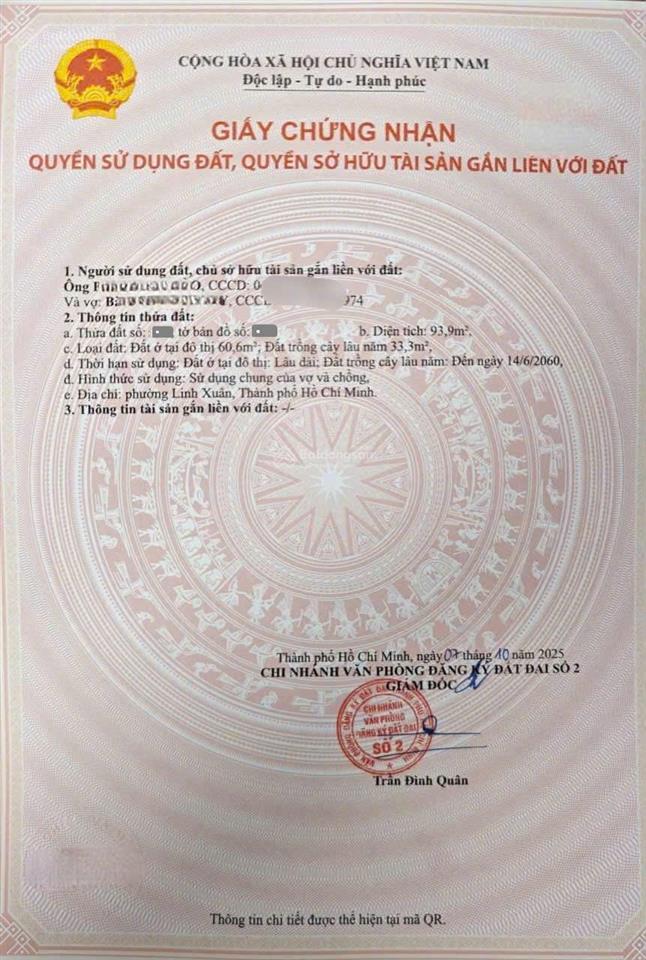 Bán đất 4.6x20.4m, hẻm đường số 8 p. linh xuân