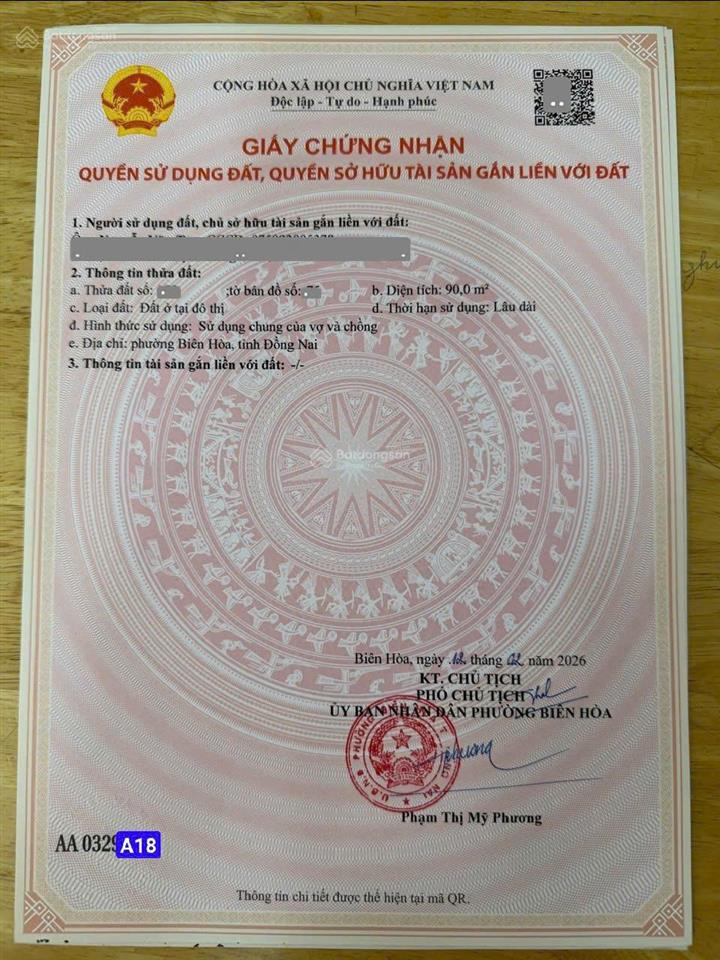 Bán đất 5x18m, mặt tiền phạm văn diêu, thổ cư 100% (sầm uất)