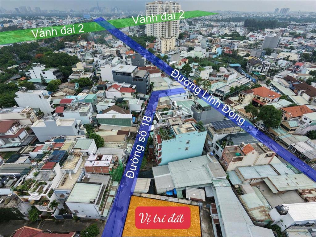 Bán lô góc mặt tiền đường số 18 linh đông thủ đức  đón đầu vành đai 2 đang thi công