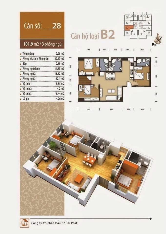 Bán căn 102m 3pn 3vs full nội thất đẹp the pride