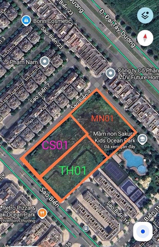 Bán đất ocean park, gia lâm 9508m2 mt 200m, pk 100 tỷ, trường liên cấp (mầm non tiểu học thcs)