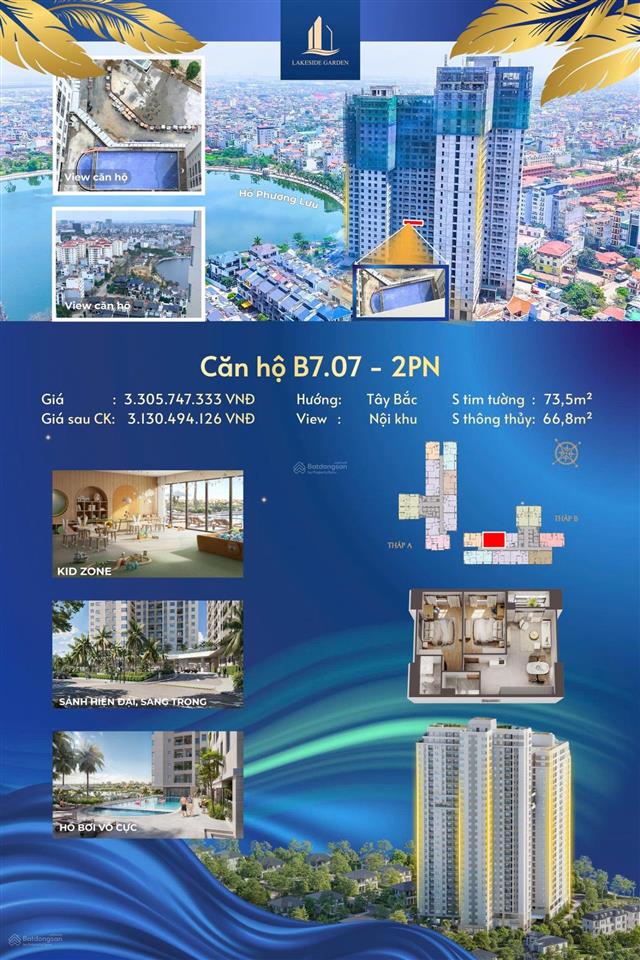Cần bán căn hộ b16  09 dự án lakeside garden lê hồng phong ngô quyền hải phòng view hồ phương lưu