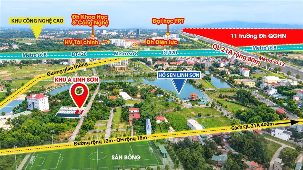 Bán đất hoà lạc gần trường đại học fpt và khu cnc hoà lạc phù hợp xây nhà trọ khai thác dòng tiền