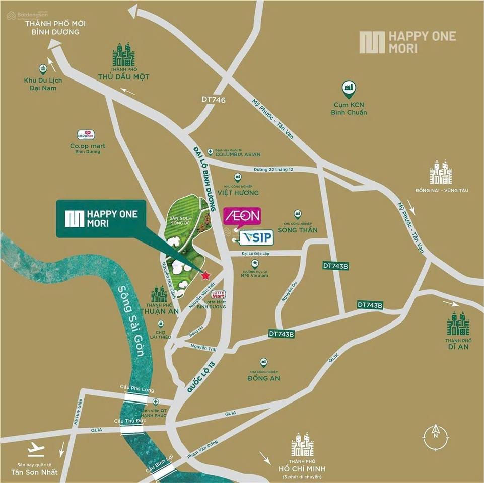 Bán căn hộ 2pn 68m2  2,7 tỷ happy one mori lái thiêu  mua ký ngay hđmb (hỗ trợ vay bank)