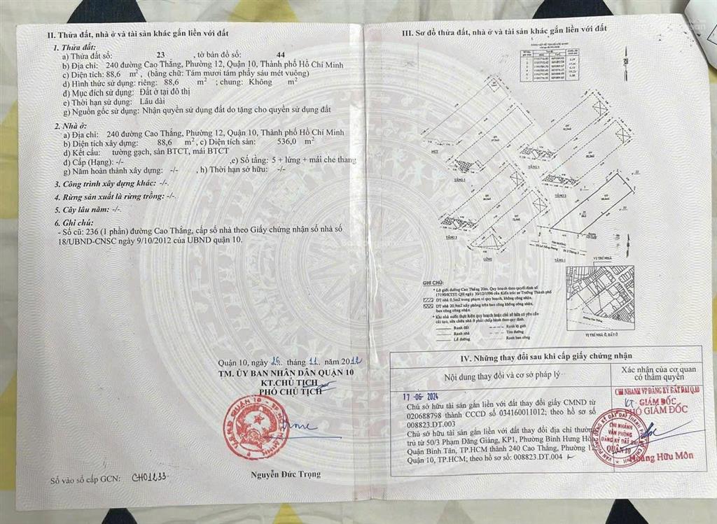 Rẻ nhất tuyến đường cao thắng, q10  dt 5,2x19,3m, 9 tầng cho thuê thu nhập cao  giảm sâu về 45 tỷ