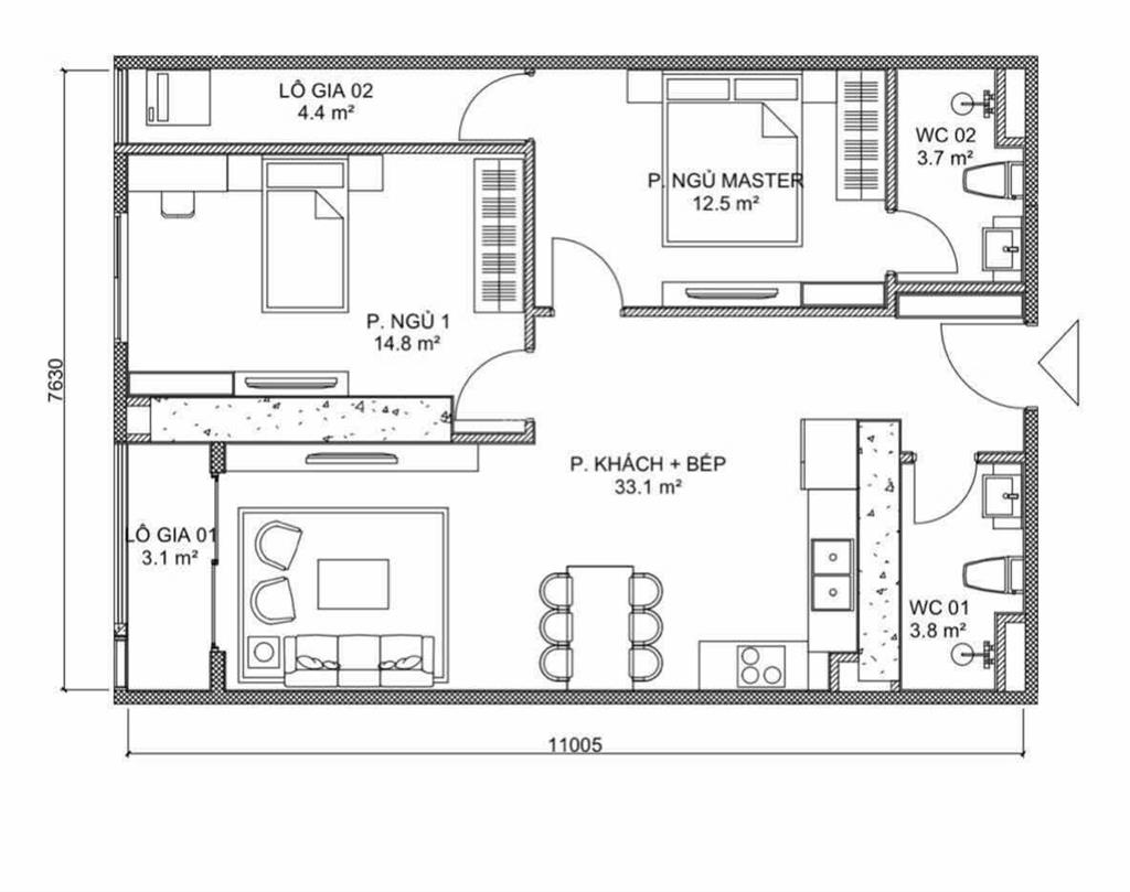 Chỉ còn duy nhất 1 căn 2pn, 2wc ký trực tiếp chủ đầu tư, giá tốt nhất , hướng đông nam