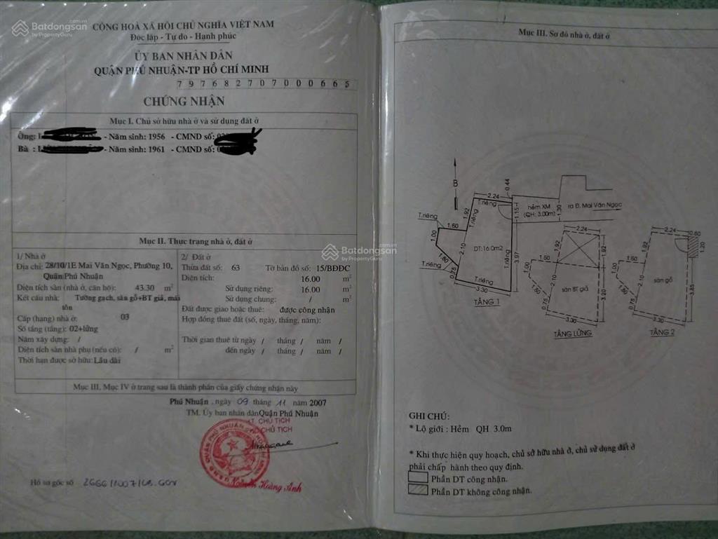 Cần bán nhà hẻm 28/10/1e mai văn ngọc phường phú nhuận tphcm, giá 2,3 tỷ
